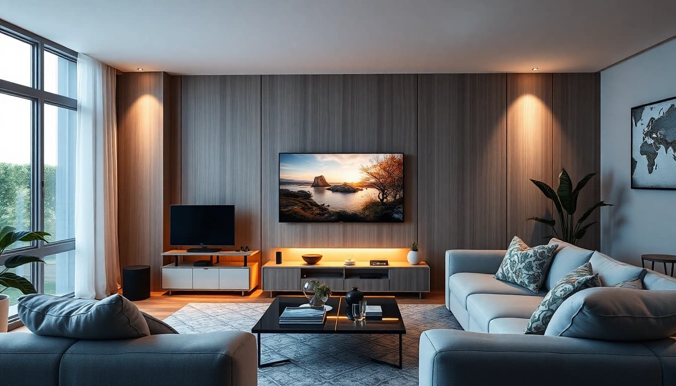 Erleben Sie IPTV Kaufen mit 4K Streaming und hochwertigen Geräten in einem modernen Wohnzimmer.
