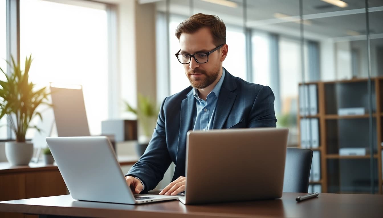 Headhunter diskutiert qualifizierte Kandidaten in einem modernen Büro, um optimale Stellen zu besetzen.