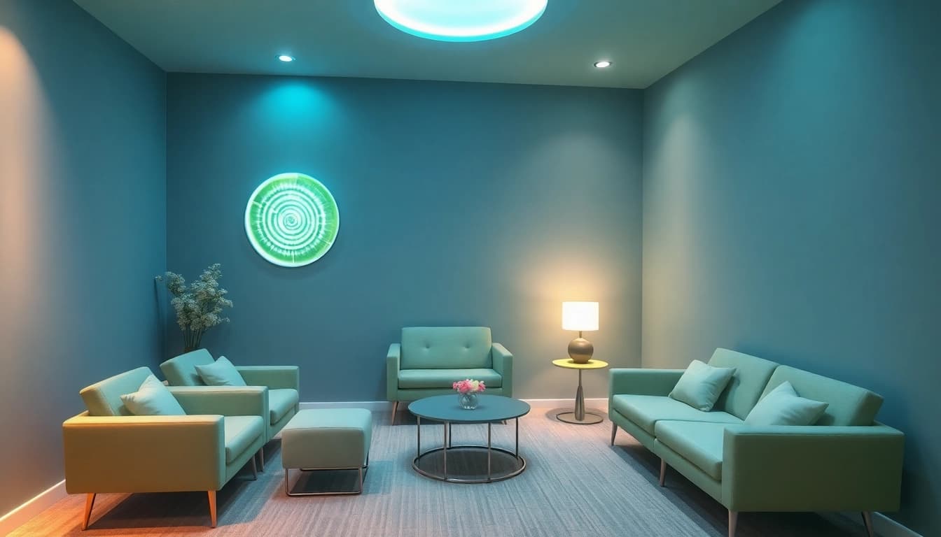 Hypnoseinstitut mit beruhigender Atmosphäre zur Unterstützung mentaler Gesundheit und Wohlbefinden.