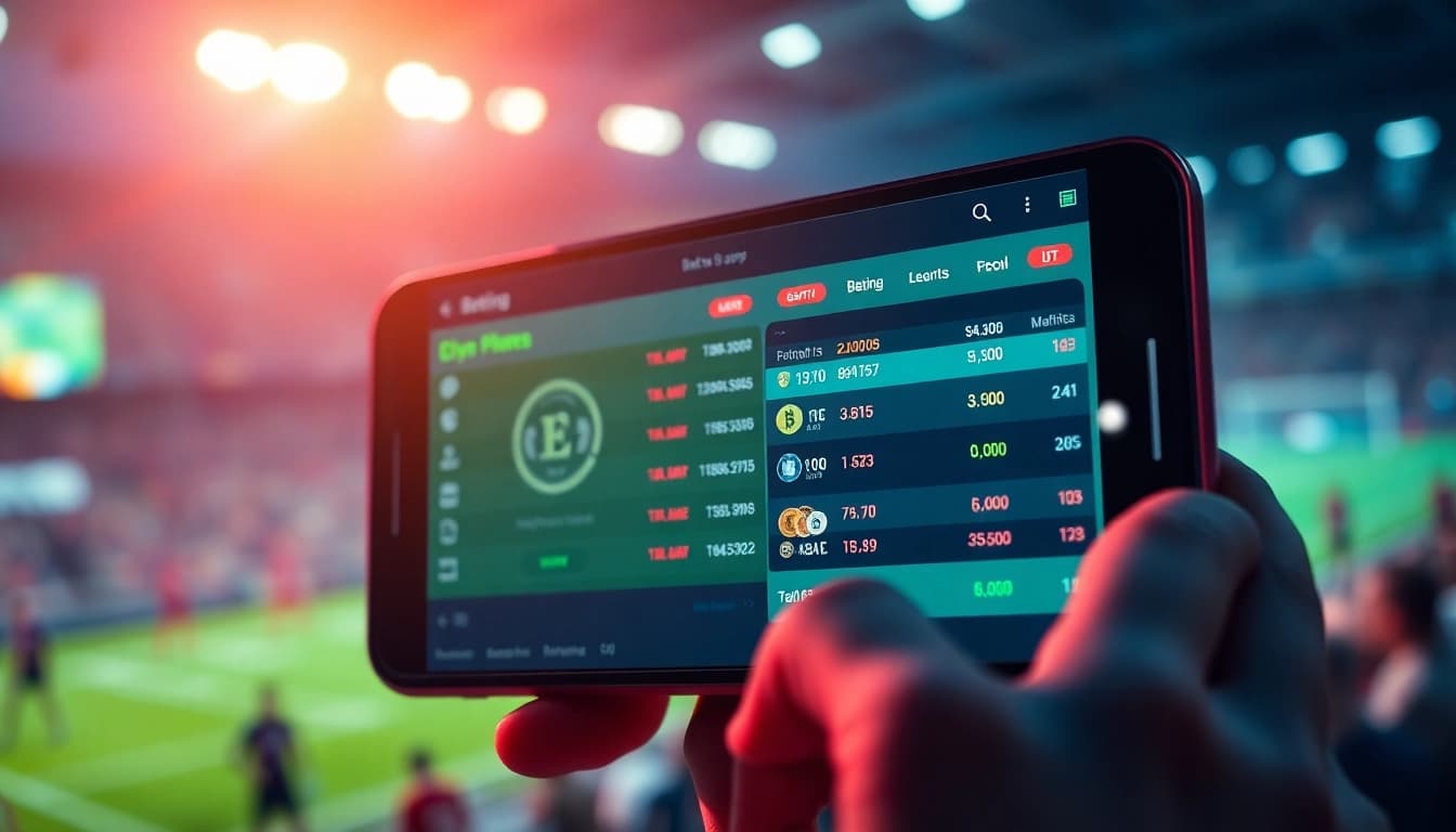 Experience the excitement of crypto sports betting on a smartphone featuring dynamic odds and vibrant cryptocurrency symbols.