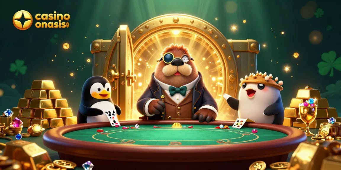 Engage in the thrilling casino ohne oasis scene featuring 3D characters at an underwater poker table.