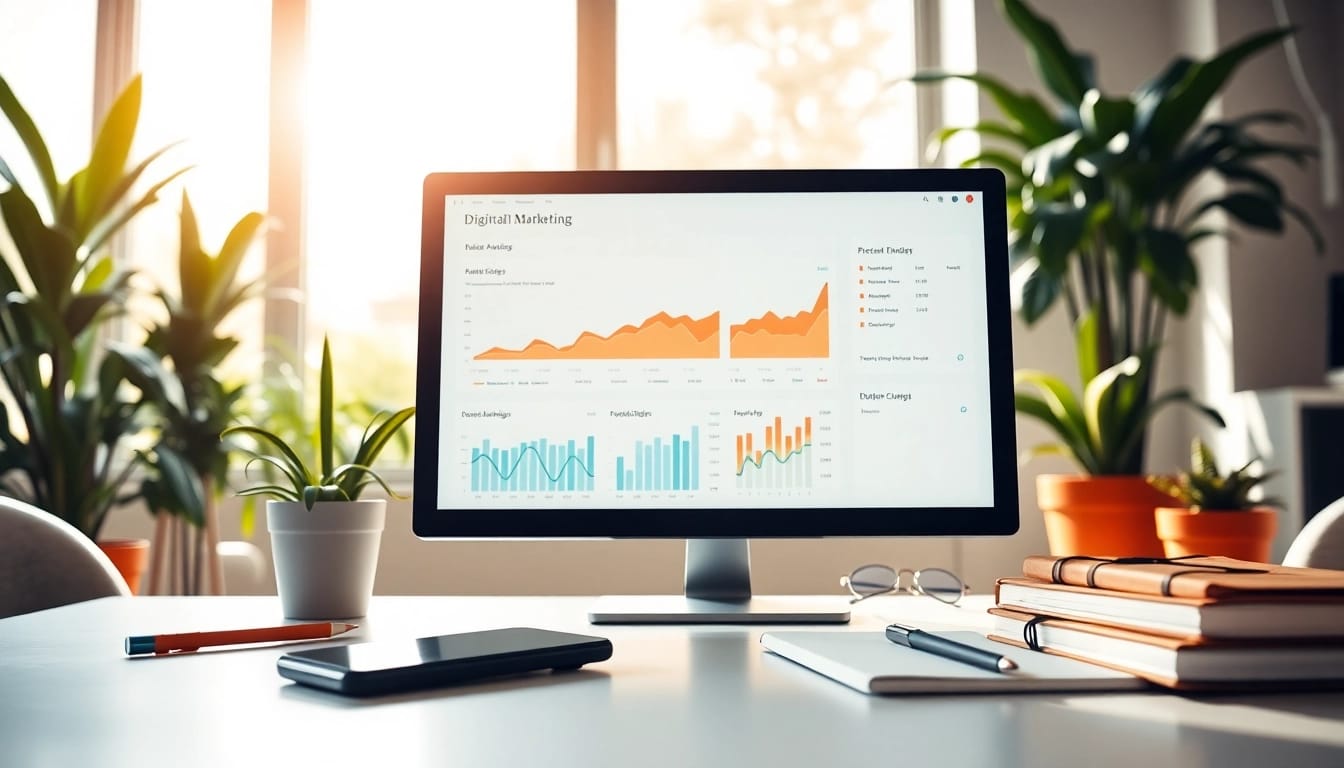 Evodrop Beobachter in einem modernen digitalen Marketing-Setup mit Analyse-Tools.