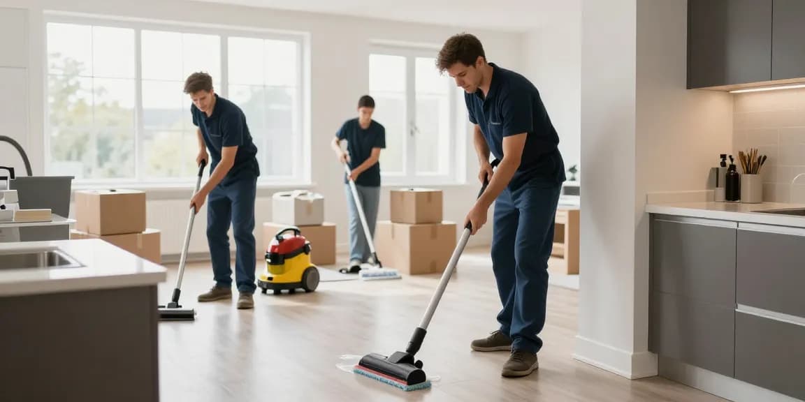 Efficient umzugsreinigung solothurn by a professional team in a gleaming apartment.
