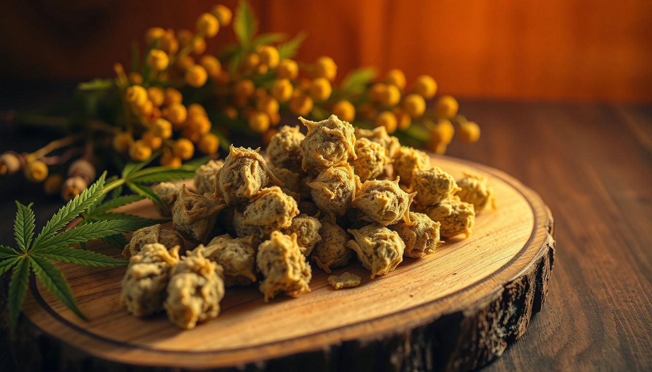 Leckere cannabis kekse frisch aus dem Ofen auf einem Holzbrett serviert.