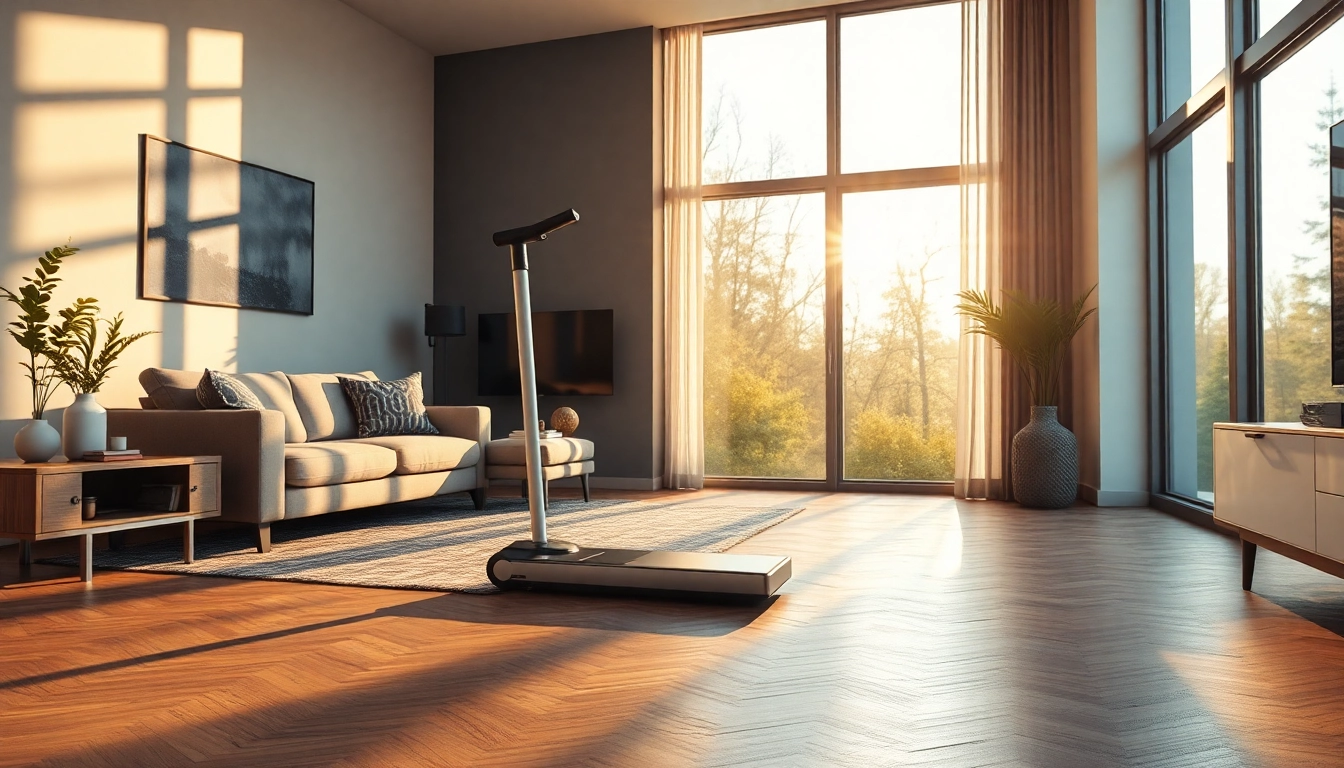 Use the staubsauger efficiently to remove dust and allergens from a clean and modern living room.