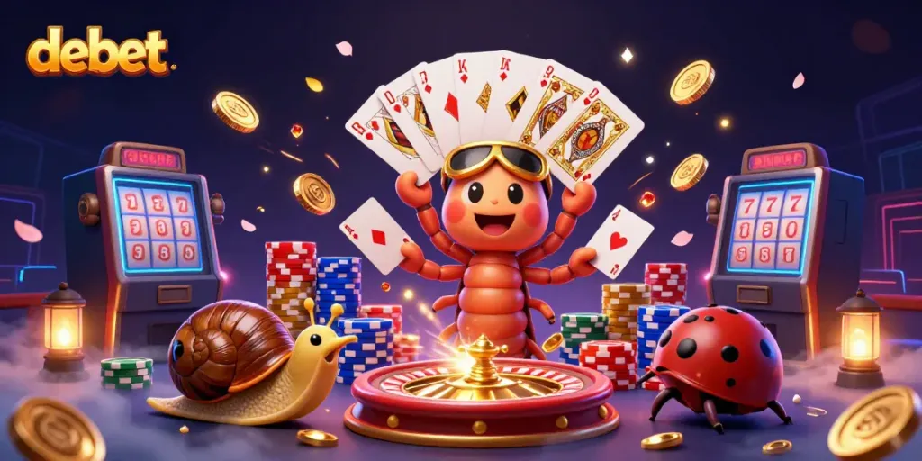 Experience intense gaming action at debet with colorful cards and chips galore.
