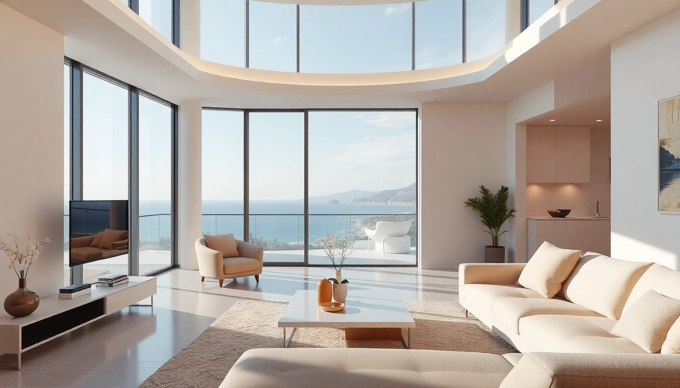 Vibrant view of a luxury apartment, ideal for immobilie kaufen nordzypern buyers, showcasing the serene coastal beauty.