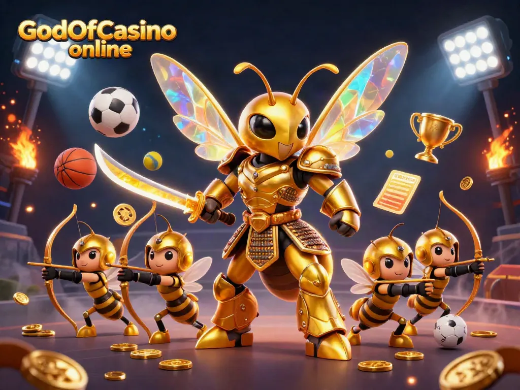 Spiele mit GodOfCasino online: Ein faszinierendes 3D-Illustration voller Action und Spannung.