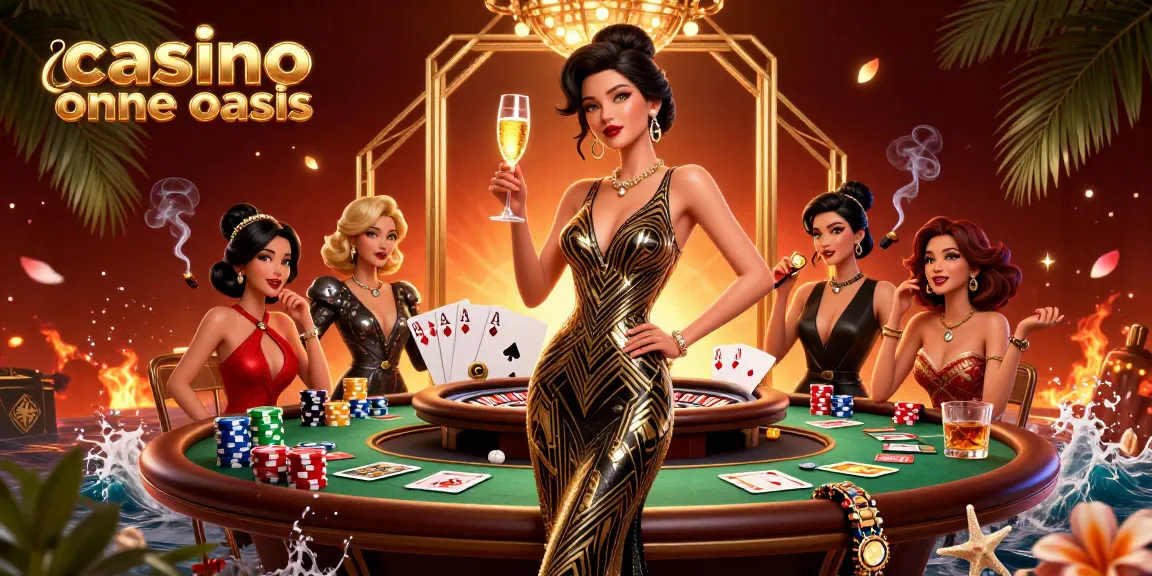 Experience casino ohne oasis with an elegant woman at a vintage roulette table, surrounded by poker cards and chips.
