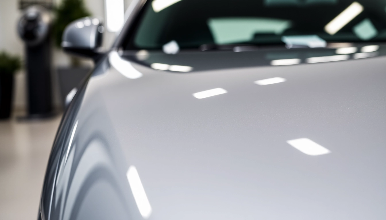 Professionelles Auto Detailing in München, glänzendes Auto in der Stadt am Tag