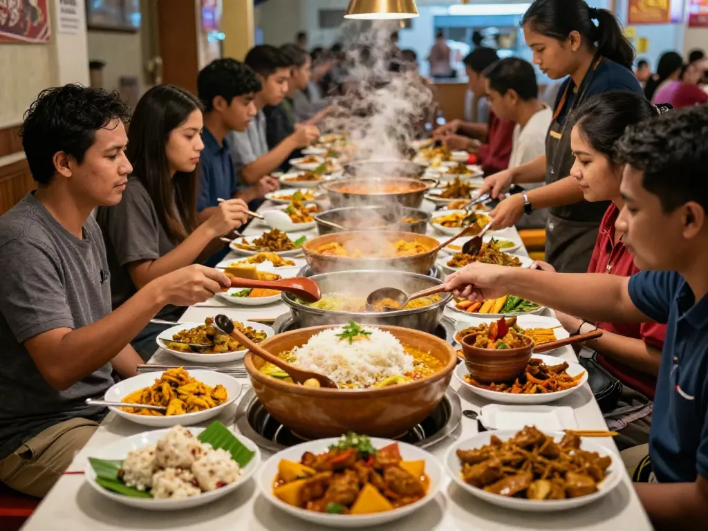 Nasi Kandar dining at Rokok88 Super with diverse curry selection