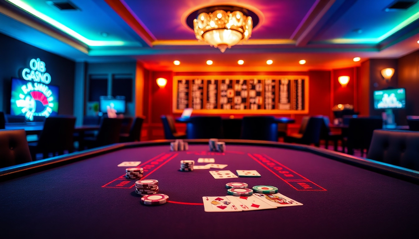 Spielen im online casino ohne anmeldung mit bunten Chips und Karten auf einem Spieltisch