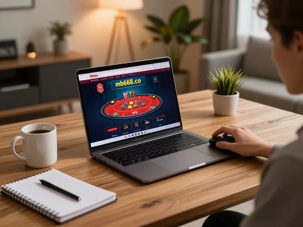 Engaging online gaming scene with mb668.co interface, showcasing strategic poker gameplay.
