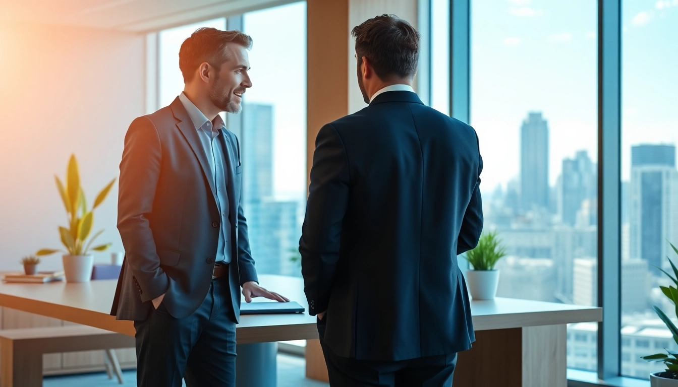 Headhunter Ingenieure berät einen Kandidaten in einem modernen Büro.