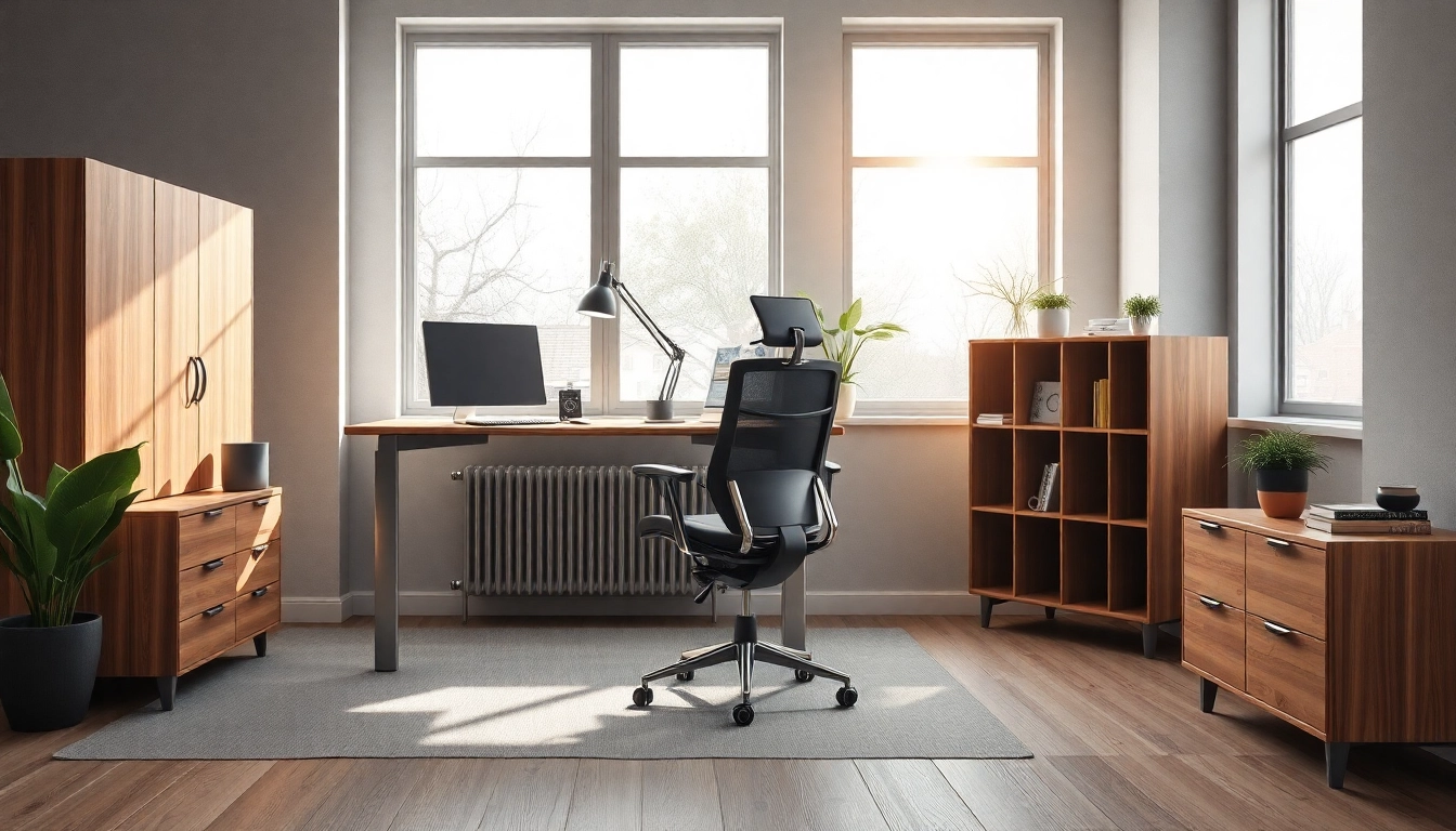 Hochwertige Büromöbel in einem modernen Büro zeigen ergonomisches Design.
