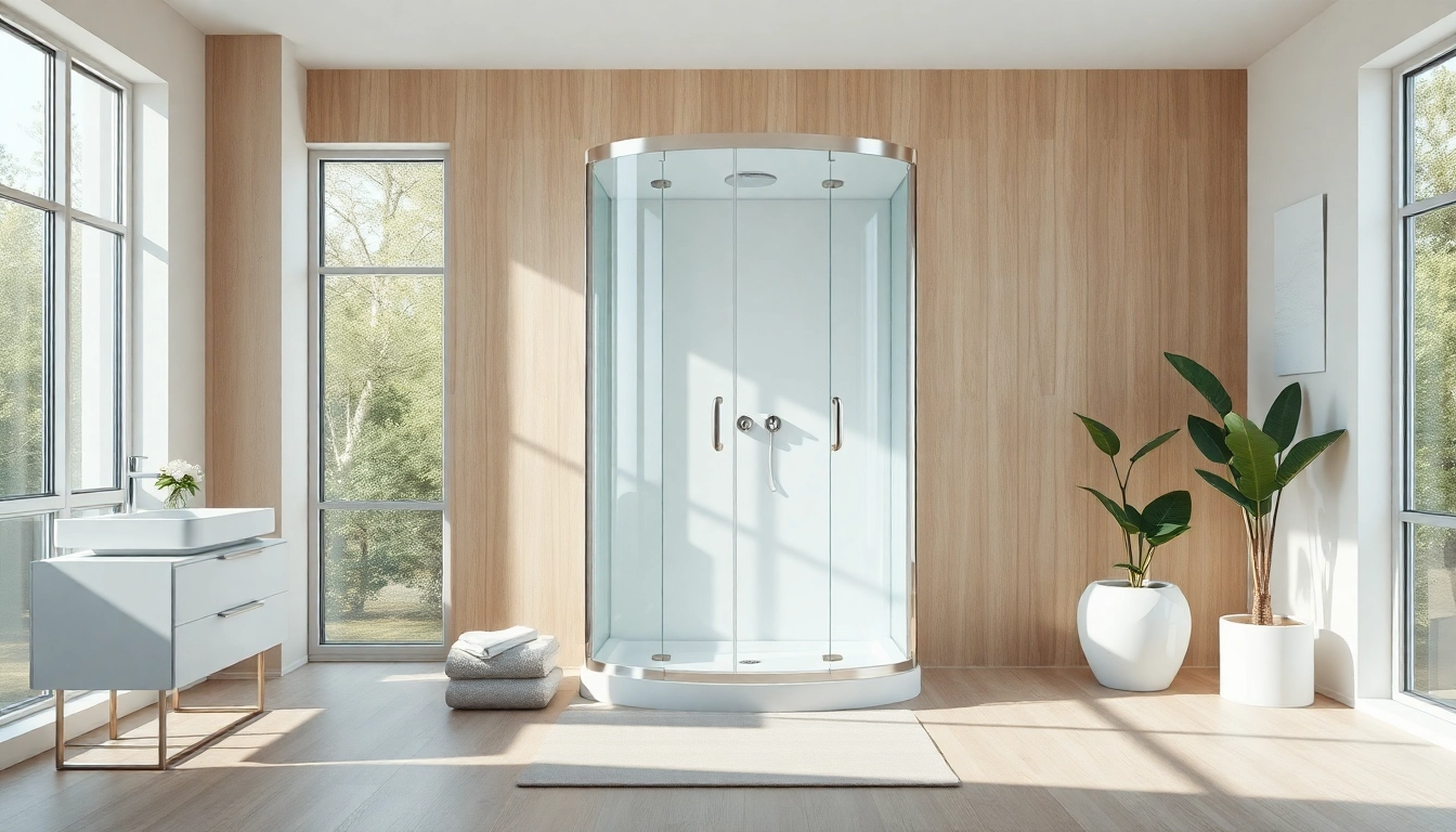 Moderne sonni Duschkabine 80x80 in einem hellen Badezimmer mit eleganten Details.