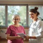 Motivierte Pflegekraft bei der Personalgewinnung in der Pflege in einem modernen Pflegeheim.