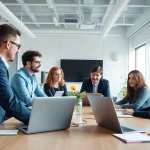 Optimieren Sie Alternativen zu Headhunting mit einem modernen Team in strategischer Besprechung.
