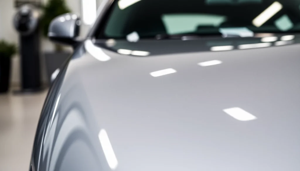 Professionelles Auto Detailing in München, glänzendes Auto in der Stadt am Tag