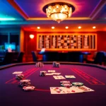 Spielen im online casino ohne anmeldung mit bunten Chips und Karten auf einem Spieltisch