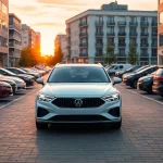 Erleben Sie die Vorteile eines Auto Abos mit modernen Fahrzeugen in urbaner Umgebung.
