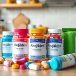 Abnehmtabletten displayed in a modern kitchen environment, highlighting their features for weight management.