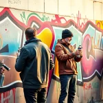 Sieh dir Graffiti München in Aktion an – Künstler gestalten bunte Wandmalereien mit Spraydosen.