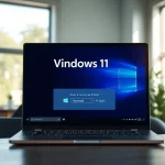 Laden Sie Windows 11 herunter und erleben Sie eine moderne Benutzeroberfläche in einem stilvollen Büro.