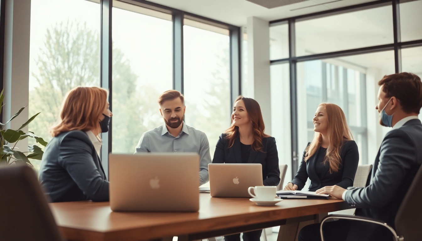 Professionelles Team bei der Zusammenarbeit in einem Büro für Headhunter Köln zur Personalvermittlung.