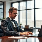 Headhunter Ingenieure analysiert Lebensläufe in modernem Büro.