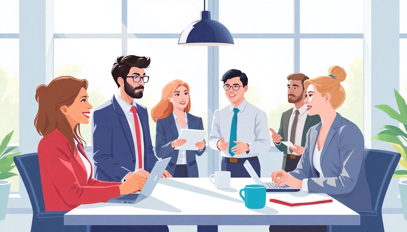 Headhunter Sales professionals collaborating in a modern office setting.