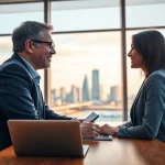 Headhunter Essen interview scene capturing a professional interaction.