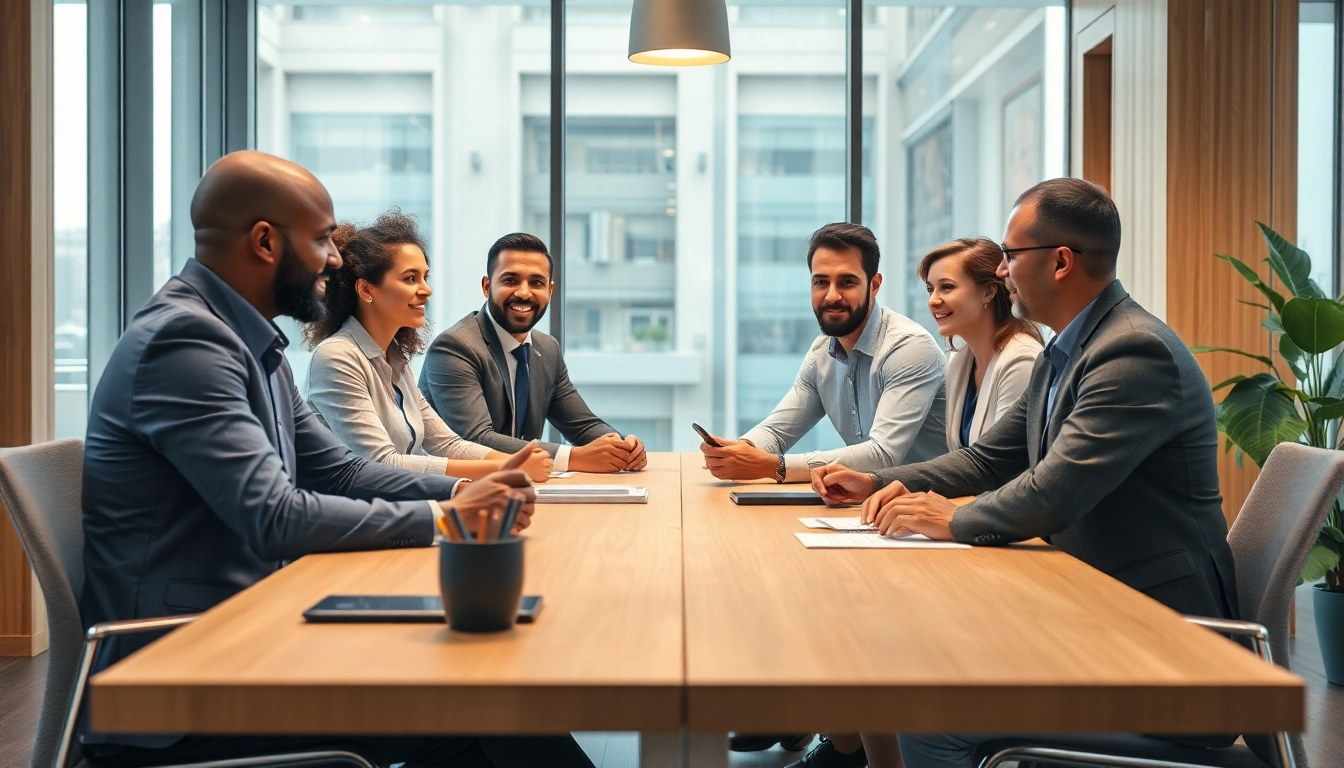 Professionelle Finanzexperten diskutieren Strategien im Rahmen des Headhunter Finance.