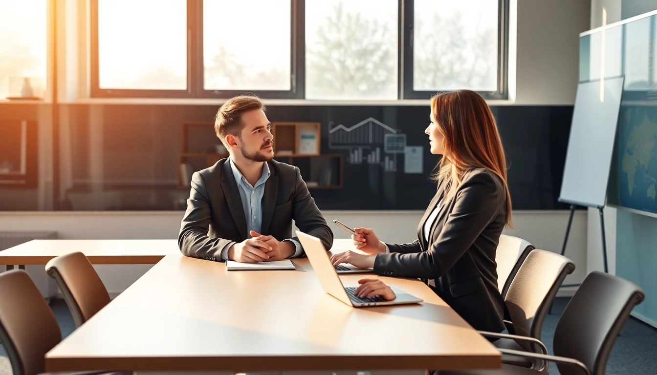 Professionelle Fachleute besprechen Personalvermittlung bei Headhunter Leverkusen in einem modernen Büro.
