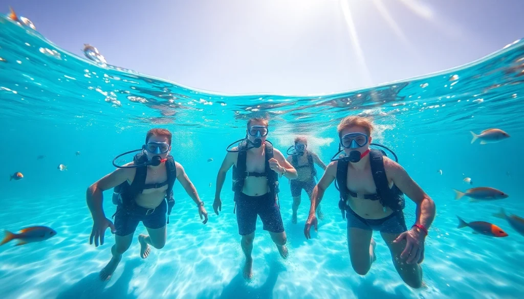 Tauchschule Playa del Carmen: Lebendige Taucher erkunden eine farbenfrohe Unterwasserwelt.