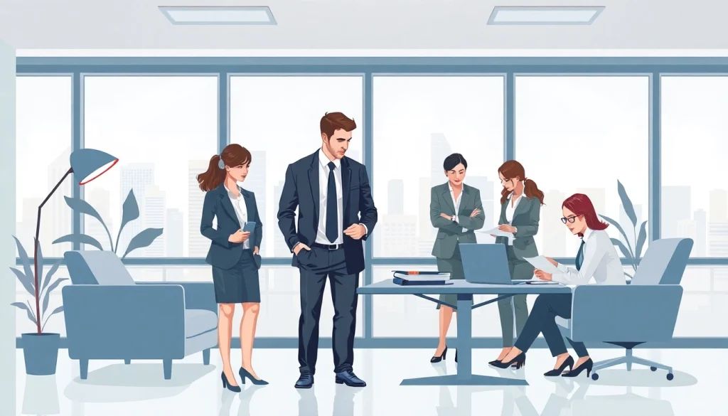 Headhunter IT team analyzing resumes and discussing talent strategies in a modern office.