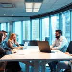 Interaktive Sitzung mit einem Headhunter IT zur Rekrutierung qualifizierter IT-Experten.