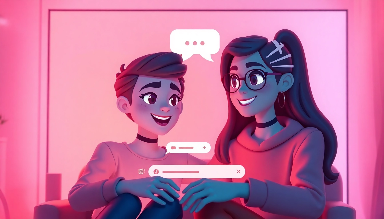 Engage in playful conversations through vibrant porn ai chat avatars in a cozy digital chat room.