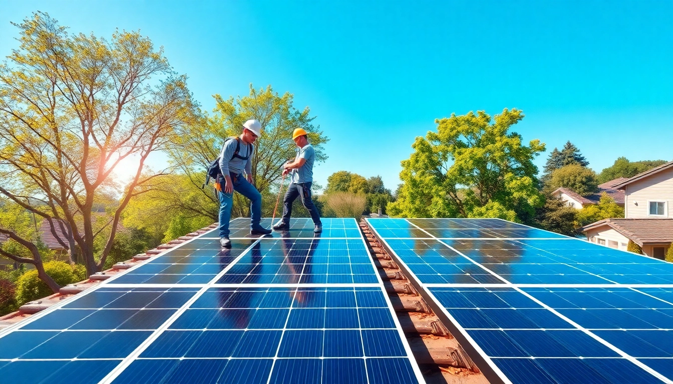 Photovoltaikanlage Kaufen Wien: Installing renewable solar panels in a sunny residential area.