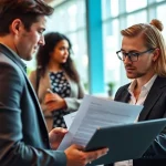 Headhunter IT berät Kandidaten in einer modernen Büroumgebung und fördert innovative Talente.