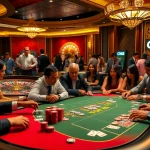 Players betting at a high-stakes poker game featuring CM88 casino elements in a luxurious setting.