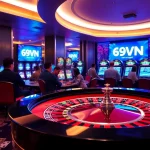Experience thrilling gambling at 69VN with vibrant casino games and engaging scenes.
