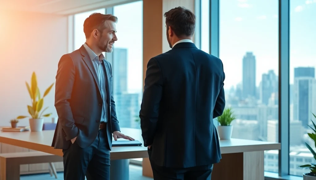 Headhunter Ingenieure berät einen Kandidaten in einem modernen Büro.