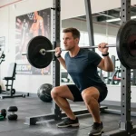 Dynamische Fitness-Szene bei Steroidshop, die das Krafttraining in einem lebhaften Fitnessstudio hervorhebt.