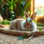 Hanfmatte showcasing a comfortable environment for small animals with a rabbit relaxing.