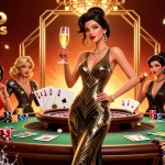 Experience casino ohne oasis with an elegant woman at a vintage roulette table, surrounded by poker cards and chips.