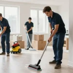 Efficient umzugsreinigung solothurn by a professional team in a gleaming apartment.