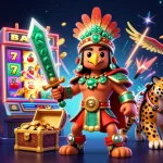 Experience SHBET's thrilling jackpot action with Aztec warriors and vibrant casino elements exploding in excitement.