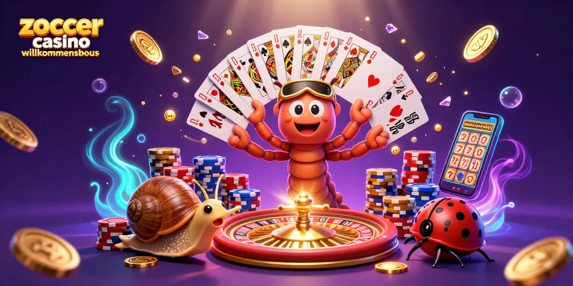 Experience the zoccer casino willkommensbonus with vibrant characters and exciting gaming elements in this dynamic illustration.