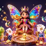 Experience the thrilling casino elements with sunwint1, featuring vibrant characters, games, and dynamic gold coins.